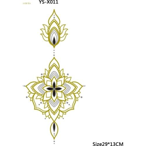 All New Waterproof Under Breast Tattoo, Ornamental style Temporary Metal Tattoo, Sexy Women Tattoo