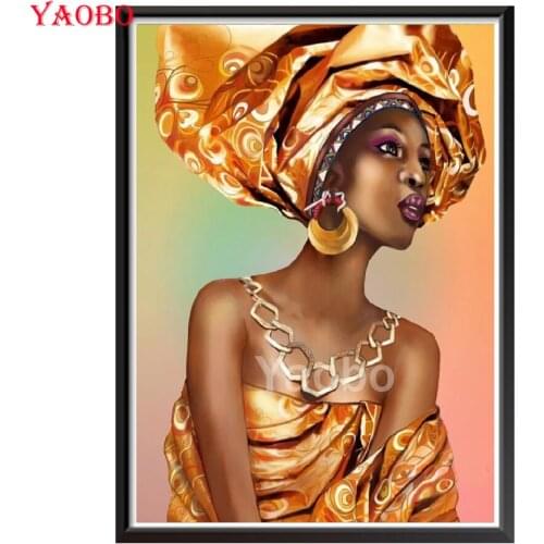 Full Square Round Diamond Painting African woman 5D Diamond Embroidery Mosaic Cross Stitch Home Decor Rhinestone Pictures