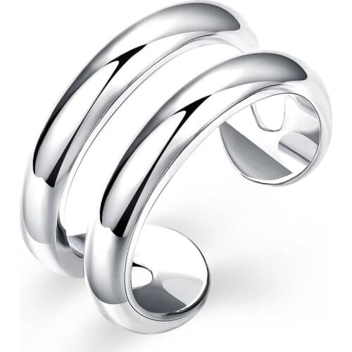 Selling jewelry Silver color opening Rings Fashion minimalist style cool birthday gift top quality Europe Hot