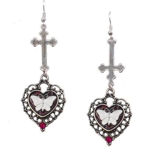 Alloy Earrings White Butterfly Gemstone Earrings Suitable for Ladies Girl Jewelry Fashion Valentines Day Birthday Party