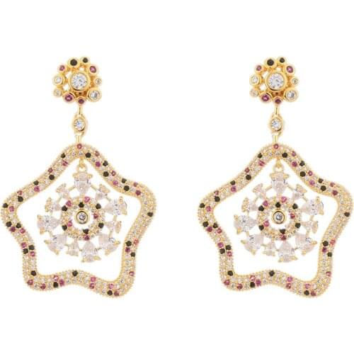 S925 Ear Needle High Quality Fashion Luxury Multicolor Cubic Zirconia Drop Earrings Jewelry 2021 New Party Gifts For Women