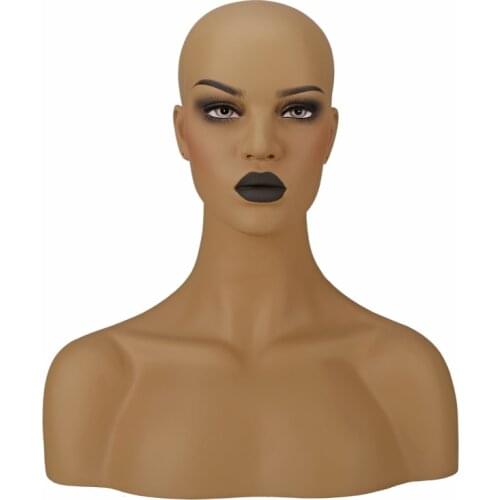 Three different Makeup Firberglass Mannequin Head Bust For Wigs And Hat Display