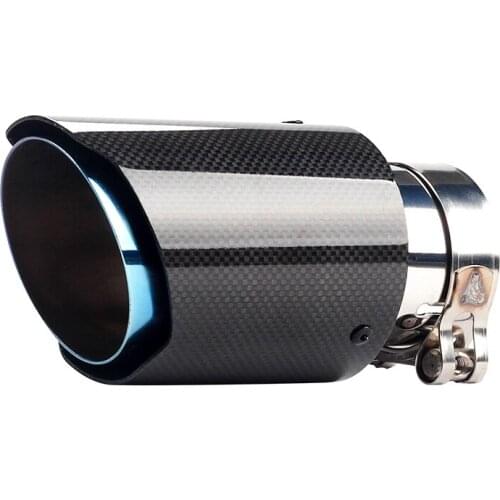 Carbon fiber bright side straight side tail throat blue baking stainless steel exhaust pipe suitable for various sizes