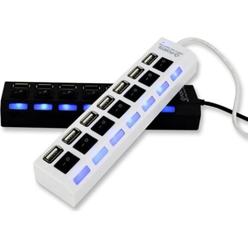 USB 2.0 Hub USB Hub 2.0 Multi USB Splitter 3 Hab Use Power Adapter 4/7 Port Multiple Expander 2.0 USB3 Hub with Switch for PC