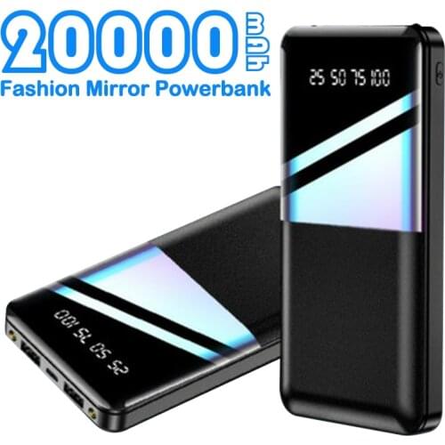 20000mAh Power Bank Large-capacity Portable Phone Charger Digital Display LED Lighting USB Poverbank for Samsung Xiaomi iPhone
