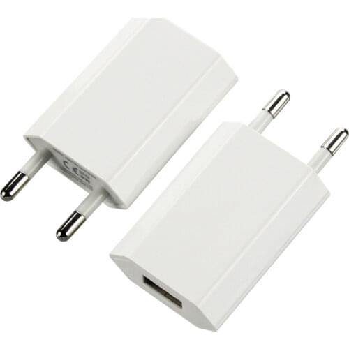 10pcs/lots White 5V1A EU Plug Portable Wall USB Charger Adapter for IPhone Samsung Xiaomi Huawei