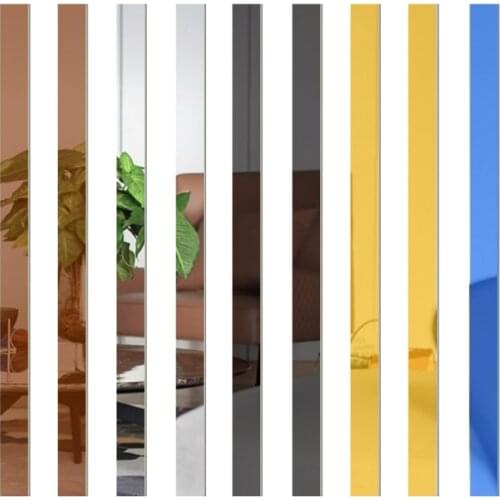 10pcs Simple lines Acrylic 3D Wall Stickers Background Wall Decoration Ceiling Waist Line Living Room Dining Room Art Wall Decor