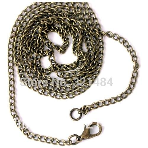 100piece 2mm 16'' 18''20'' 22'' 24'' can pick antique brass bronze encryption curb necklace chains in bulk