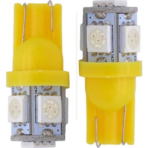 10x T10 LED 5SMD W5W Car Turn Signal Warning Lamp Bulb Door Anti Clash Light Camper Interior Atmosphere Decorative Light Amber