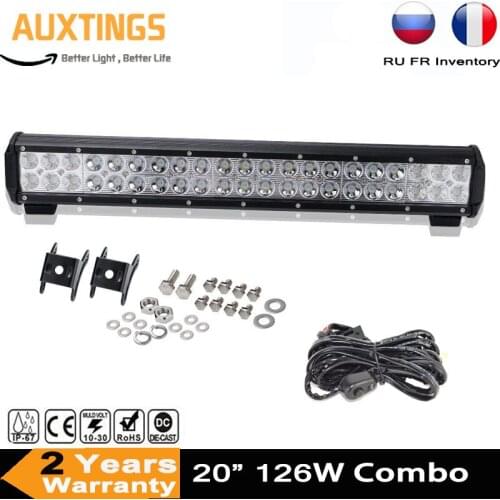 12 volt Led Light Bar 20inch 126W Combo Beam Led Light Bar Offroad Car Led Driving Light 4x4 4wd Boat Tractor Truck