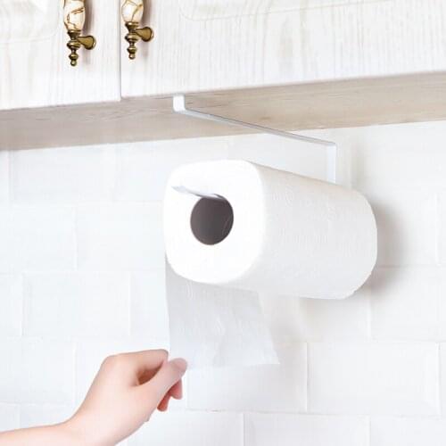 2Pcs/lot Iron Kitchen Tissue Holder Hanging Bathroom Toilet Roll Paper Holder Towel Rack Towel Shelf Cabinet Door Hook Holder