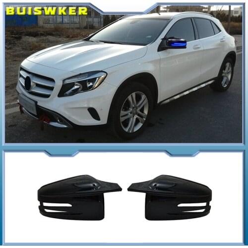 2pcs Car Styling Black Car Side for Mercedes Benz W176 W246 W204 W212 W221 C117 X204 X156 Mirror Cover Caps Carbon Fiber Pattern