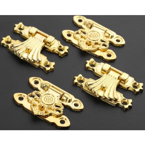 2Pcs Gold Vintage Wooden Box Hasps Lock Catch Latches Padlock Wooden Wine Gift Box Handbag Buckle Vintage Hardware With Screws