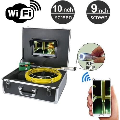 20M/30M/50M WiFi Pipe Inspection Video Camera,Drain Sewer Pipeline Industrial Endoscope 10 inch Monitor support Android/IOS