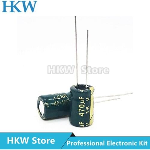 20pcs/lot 470UF 16V 8*12mm High Frequency Low ESR / Impedance Aluminum Electrolytic Capacitor 470uf16V 8X12 20