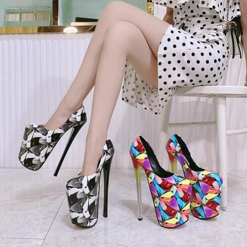 22CM Mixed colors Platform High heels stripper heels Models Party Stage Show Sexy Mature Nightclub Pumps New style Sweet dance