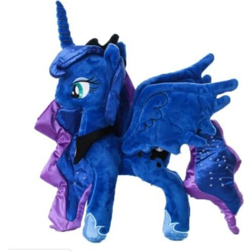 30cm High Good Quality Blue Princess Luna Horse Unicorn Stuffed PP Cotton Soft Plush Doll Toy