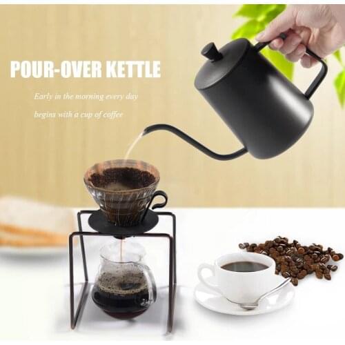 350ml 600ml Drip Kettle Coffee Tea Pot Non-stick Coating Food Grade Stainless Steel Gooseneck Drip Kettle Swan Neck Thin Mouth
