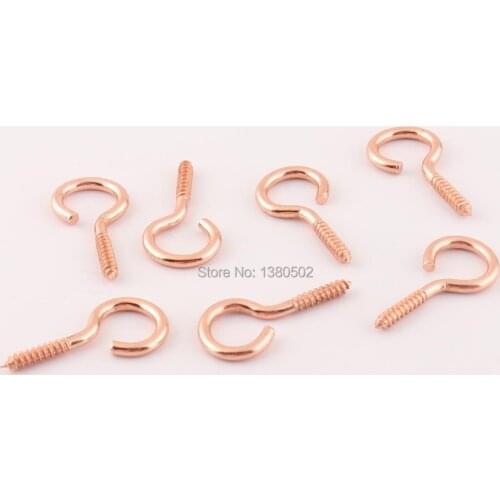 50PCS 25mm Rose Gold Metal Eye Screw Bolt Hook Screw Eye DIY Rope Accessories Picture Frame Wire Hardware accessories