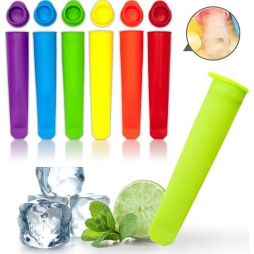 6pcs Silicone Popsicle Makers Summer Frozen Ice Cream Stick Pop Mold Lolly Mould DIY Kitchen Tool