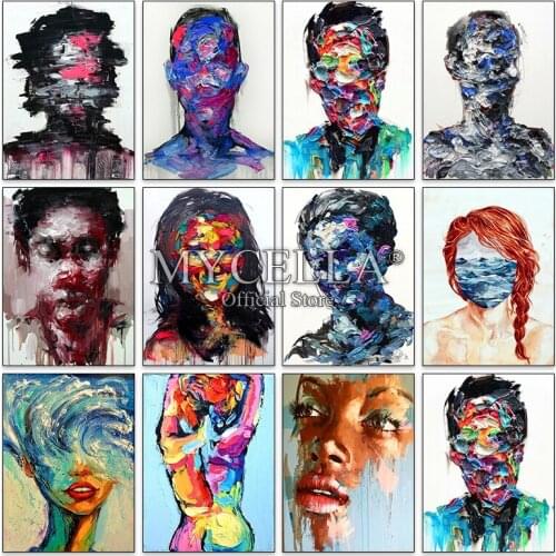 5d Diy Diamond Painting Cross Stitch Diamond Embroidery Color art abstract oil painting girl Mosaic Full Rhinestone Gifts Craft