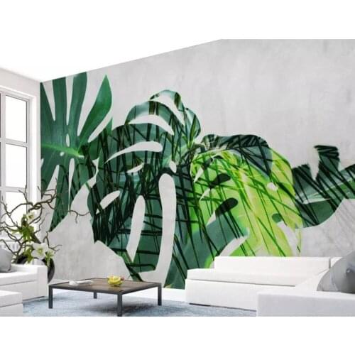Bacal Custom modern Green leaf of banana pure and fresh bedroom rural background 3D wall paper mural huda beauty
