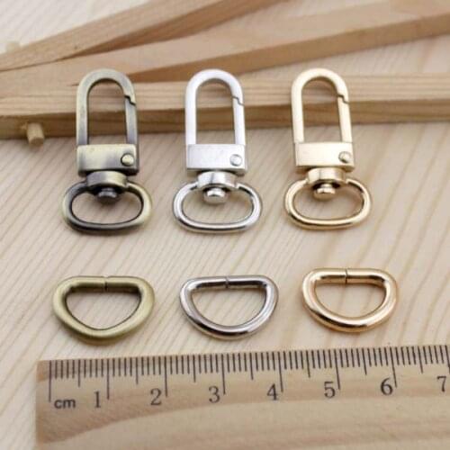12 mm Diameter Bronze Luggage bag buckle Snap hook/Dog,Bag hanger Lobster Clasp D ring Bag Parts & Accessories10 Set/Lot