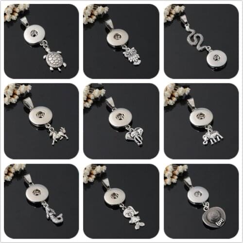 Hot sale XL5037-XL5047 Simple Lovely Animals chain snap necklace 50cm fit 18mm snap buttons fashion snap jewelry