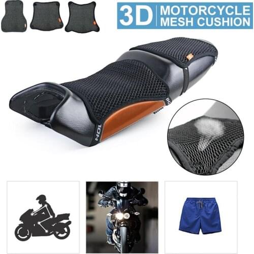 Motorcycle Seat Cushion Cover Fabric 3D Mesh Seat Cover Insulation Cushion Honeycomb Breathable Motorcycle Bike Seat Cover S M L