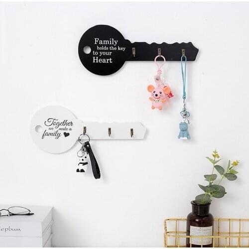 Retro Wood Key Holder Wall Key Shape Hook Storage Rack Hanger Decor Room Hanging Gifts Home Entrance Door Wall Organizer
