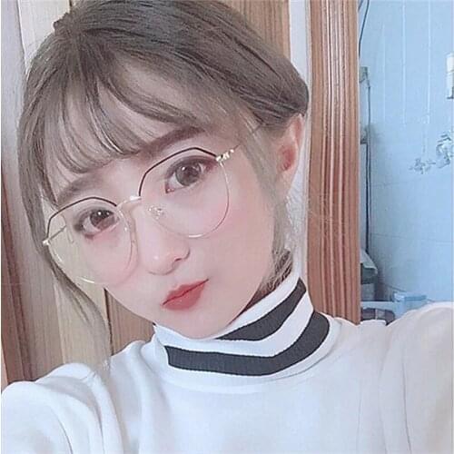 Men Vintage Anti Blue light Glasses Frame Round Women Lens Myopia Optical Mirror Simple Metal Anti-blue Clear Eyewear Frames