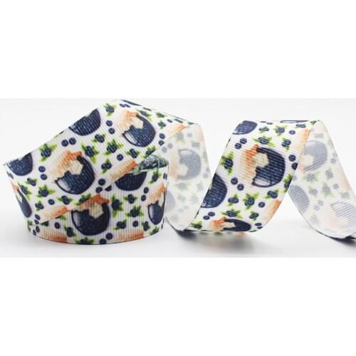 Grape Fruit Pattern Printed Grosgrain Ribbon 3'' Design Custom​ Cartoon Logo for Hair Bows Sewing DIY Handmade Materials