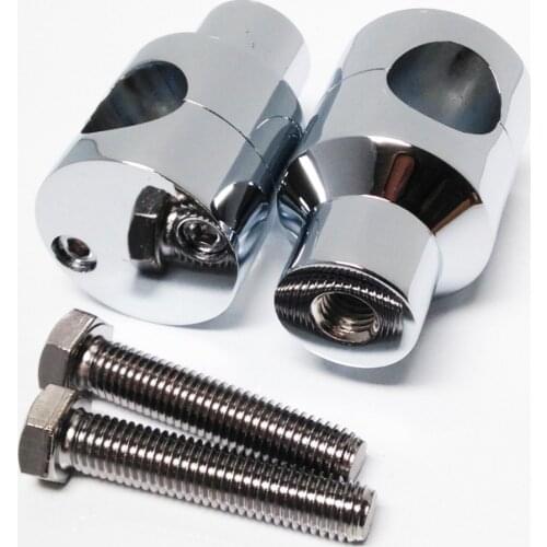 Aftermarket Motorcycle Parts Chrome Shorty ROUND 1" Handlebar Riser For Harley Suzuki Kawasaki Honda Yamaha CHROMED