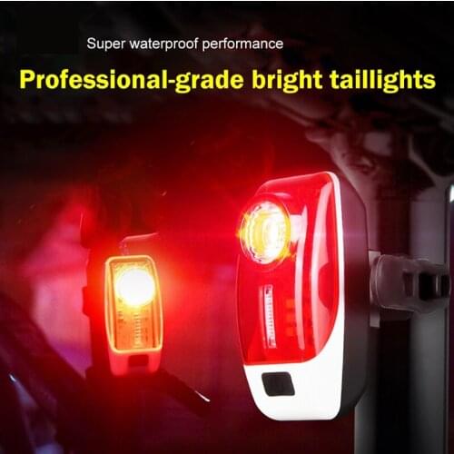 New Bright Bicycle Taillight USB LED Rechargeable Rear Tail Light Mountain Bike Waterproof Headlight Lamp Warning Flashlight