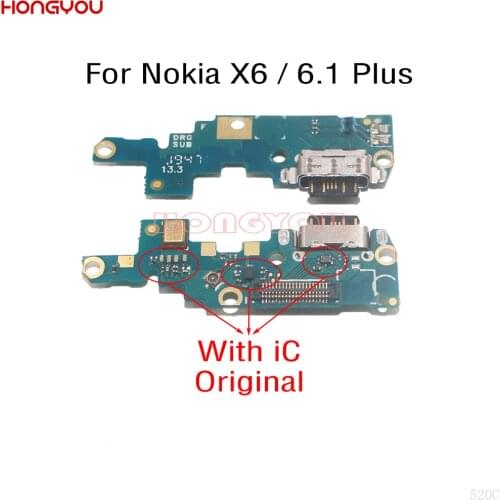 Original USB Charge Dock Board Charging Socket Jack Plug Port Connector Flex Cable For Nokia X6 2018/ 6.1 Plus TA-1083/1099/1103