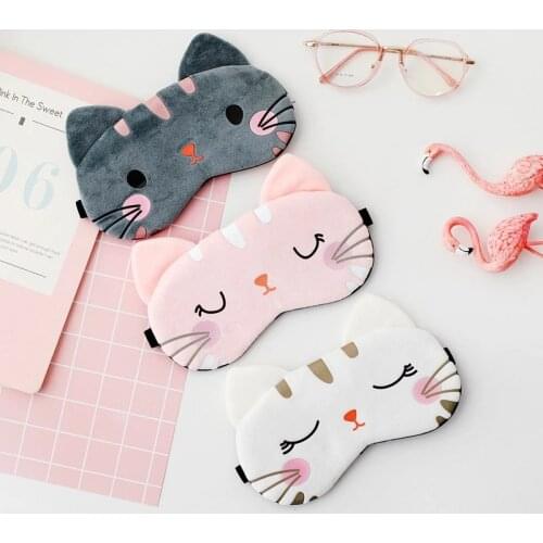 Sleep Eye Mask Eyeshade Cotton Cat Eyepatch Sleeping Mask Cute Eye Cover Travel Rest Eye Band Sleeping Aid Kids Eye Blindfolds