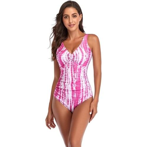 Plus Size One Piece Swimsuit Women 2021 New Solid V Neck Monokini Bandage Bathing Suit Crisscross Strings Monokini Sexy Swimsuit