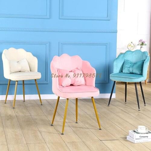 Nordic light luxury net red makeup chair dressing table stool chair girl cute bedroom home backrest nail chair