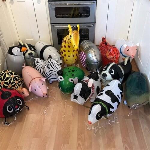 Mixes Walking Animal KUKUZHUBalloons Cute Cat Dog Panda Dinosaur Tiger pet air Ballons birthday party decorations kids and adult