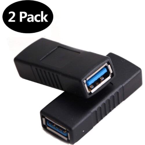 USB 3.0 Coupler Adapter Type A Female to Female Bridge Extension Connector by (2PCS)