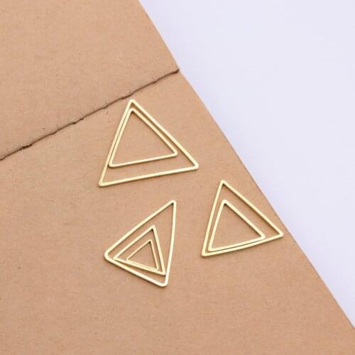 Triangle copper diy jewelry accessories fashion simple geometric figure earrings pendant necklace pendant KC gold fitting