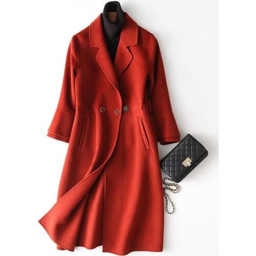 100% Wool Coat Women 2020 New Autumn Winter Female Jacket Long Womens Cashmere Coats manteau femme hiver 37111 WYQ1197