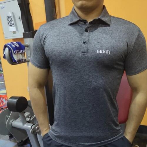 2021 Muscle Brothers Sports Fitness Korean Leisure Trend Mens T-shirt Slim Short Sleeve Mercerized Cotton Polo Shirt