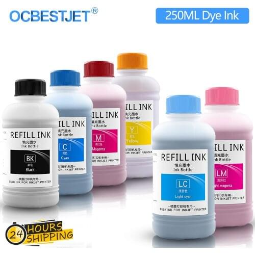 250ML*6 Refill Dye Ink Kit For Epson T50 T60 P60 L210 L392 L396 L800 L805 L1800 Stylus 1390 1400 1410 1500W Inkjet Printer