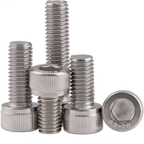 304 Stainless Steel DIN912 Hex Hexagon Socket Cap Head Screws Allen Bolts Length 4mm-150mm M2 M2.5 M3 M4 M5 M6 M8 M10 M12