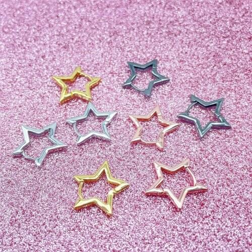 4 Color Charm Heart Shape Earrings For Women 2020 Trend Gold Silver Color Stars Unusual Earrings High Quality Jewelry For Women