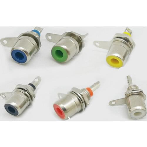 60PCS/lot DIY 3color Video audio RCA Socket jack Screws nuts Panel Mount Soldering