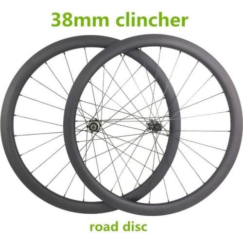 700c wheelset 38mm clincher 23mm width D411SB D412SB 100x15 142x12mm racing bike carbon wheels 1370g road bicycle disc wheel