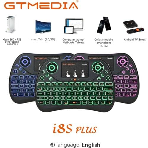 GTMEDIA i8S Plus 2.4G Mini Wireless Keyboard Remote Touchpad backlight USB rechargeable multi-touch for GTMEDIA CTG G1 G2 G5