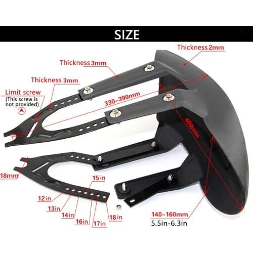 1 universal motorcycle mudguard scooter mudguard rear cover for Yamaha Tmax 530 Tracer 700 900 Tricker Xg250 Ttr 250 Tw200